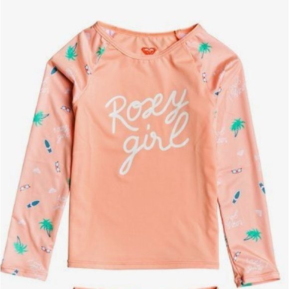 Roxy Girl Lorem Long-Sleeve Rash Guard Size 2 - Picture 1 of 2